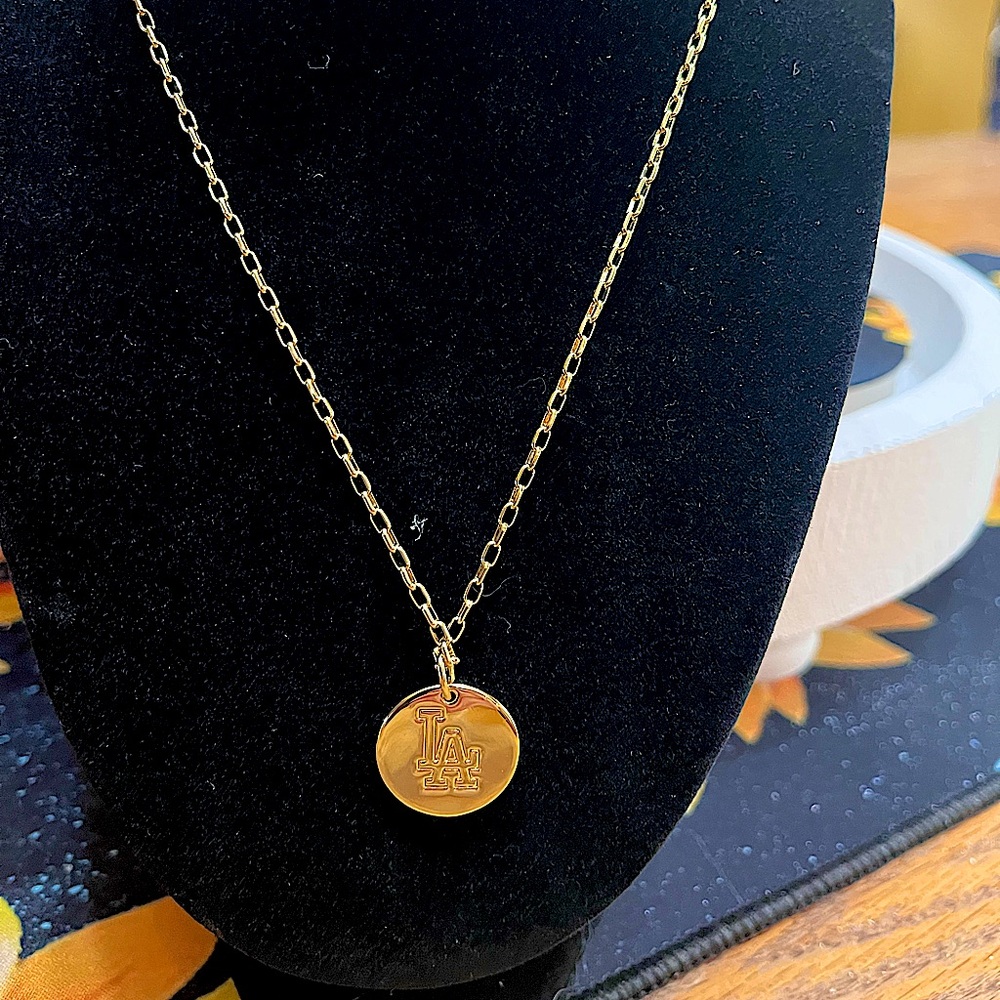 MLB Dodgers Gold Pendant Necklace